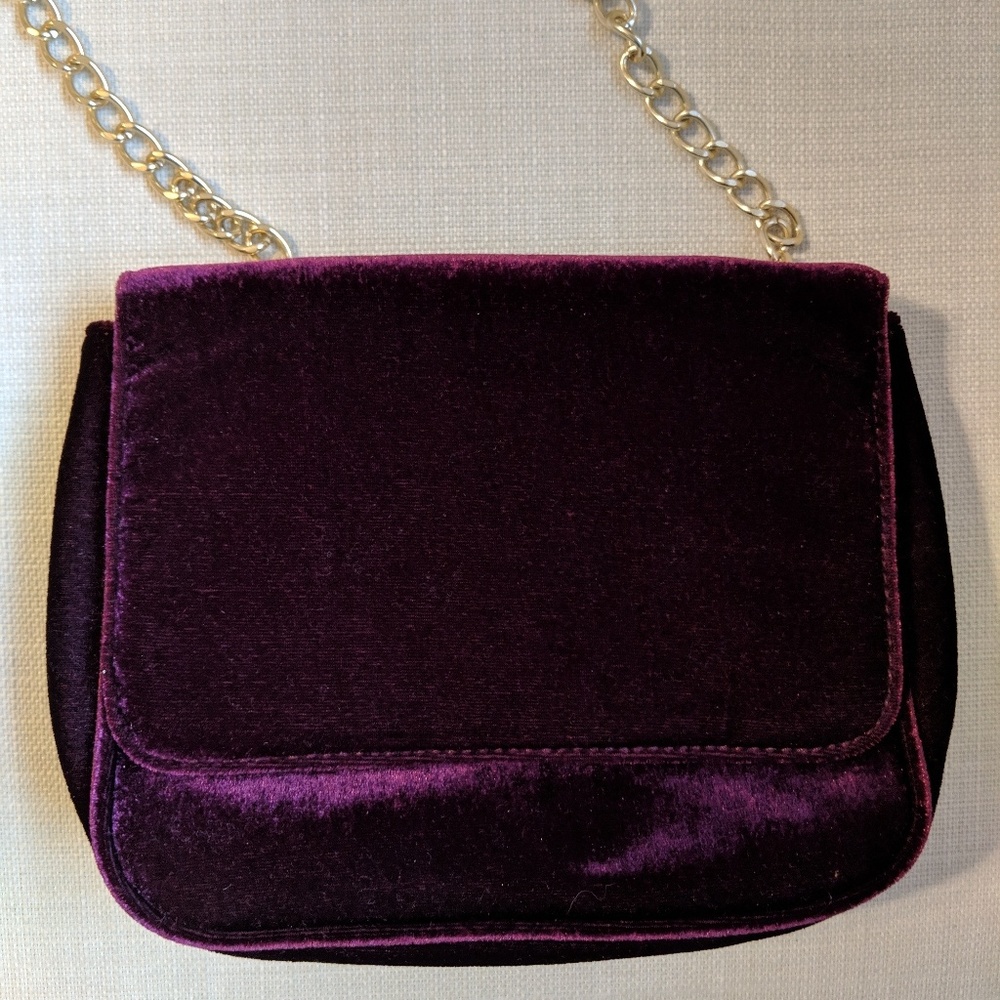Maroon velvet purse